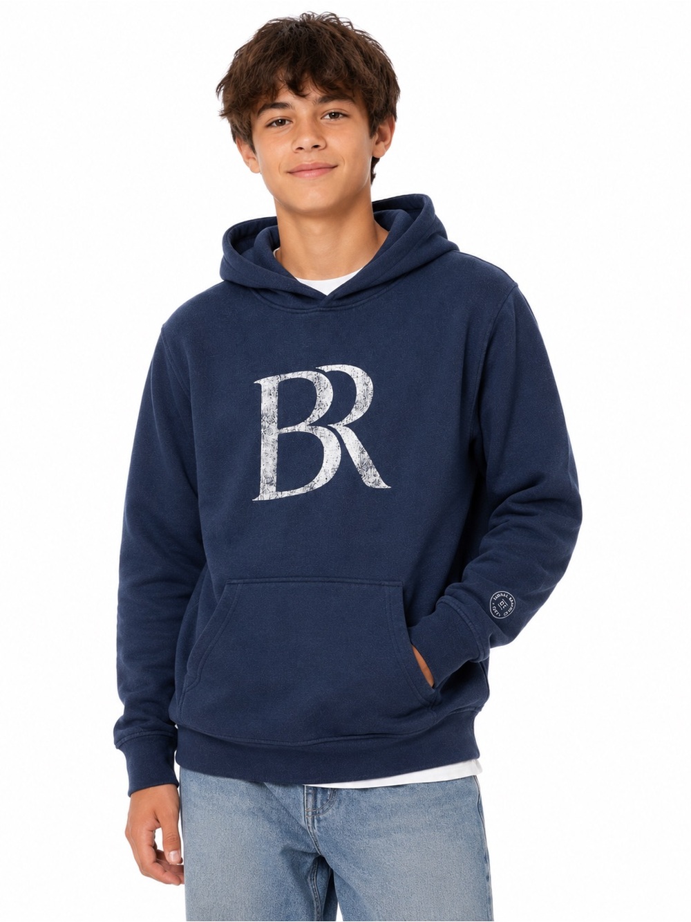 Banana Republic Logo Soft Navy Hoodie - youth M